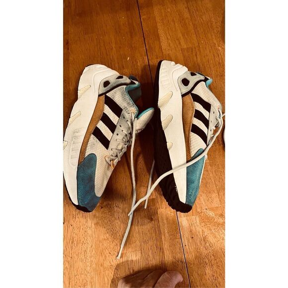 Adidas ZX 22 Boost White Plus Blue Gold Mens Sneakers SZ 8.5 - Picture 9 of 15